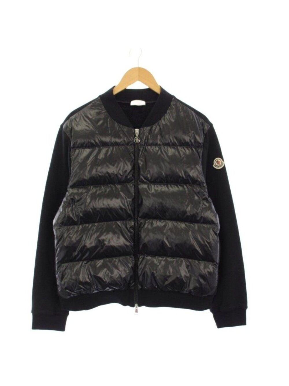 Moncler Maglia Aperta Con Zip UP Down Contrast Cardigan Long Sleeve Black M